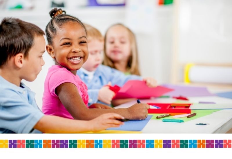 Pre-school children smiling
